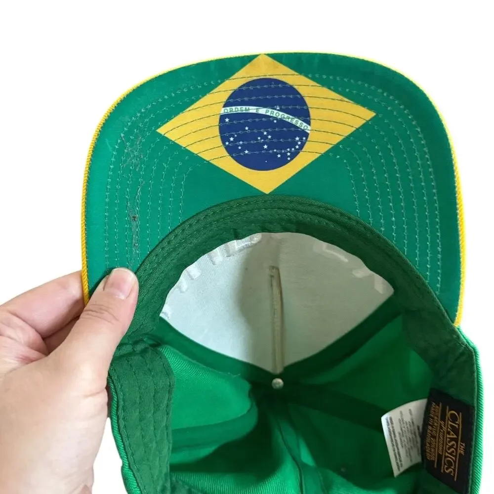 Hurley Classics Yupoong Brasil Brazil Flag Under Brim Ball Cap Wool Blend Green